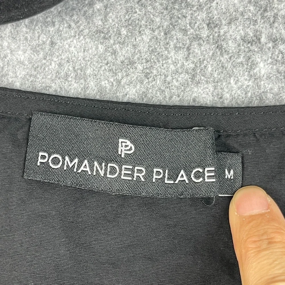 Pomander Place Tuckernuck Easton Swing Top Women Medium Black Poplin Ruffle